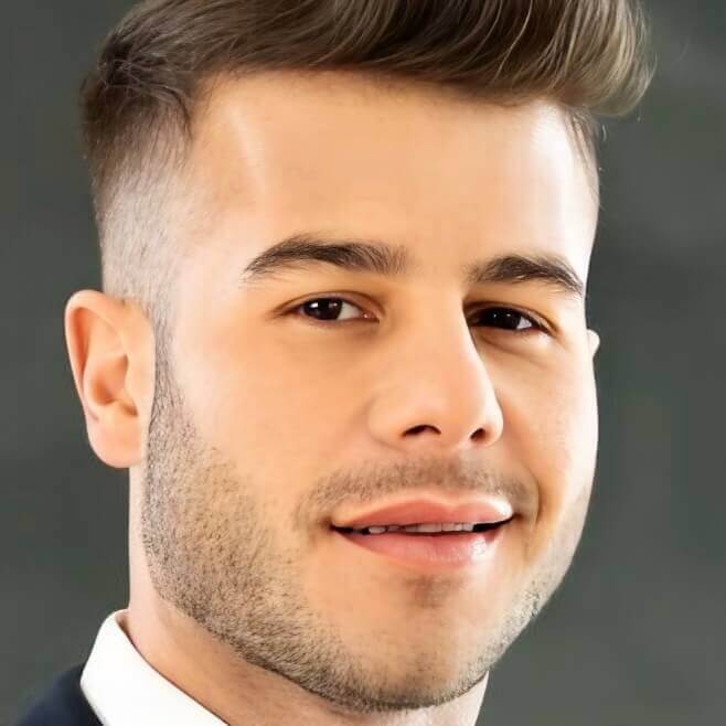 Allen King face shot, elegant Spanish style