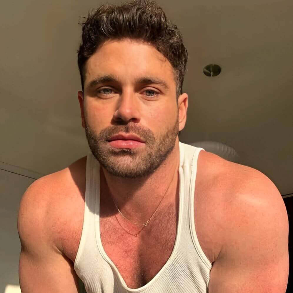 Beau Butler, muscular gay performer with tall frame and clean look