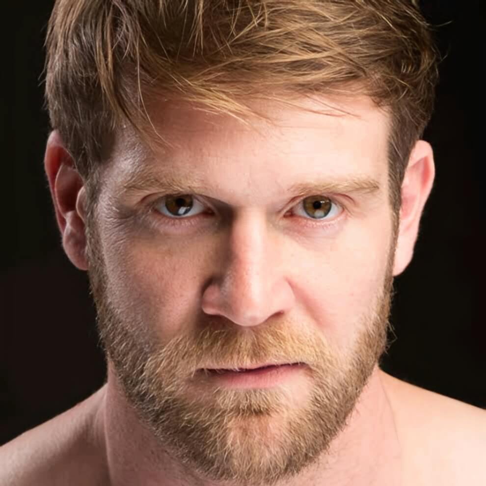 Colby Keller, gay adult performer and activist with brown hair