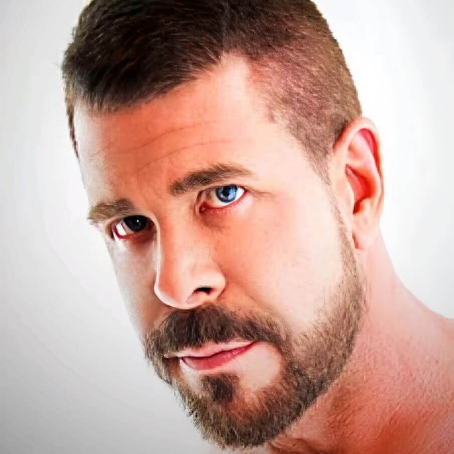 Rocco Steele shown as a tall gay adult performer with a strong on-screen presence