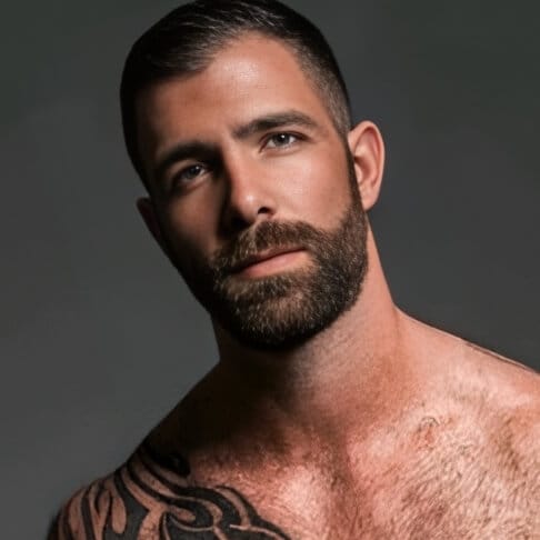 Jake Nicola, muscular gay adult performer with defined physique